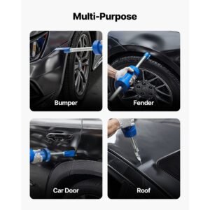 dent puller kit, 13 lbs 14 in 1 slide hammer dent removal kit, heavy duty auto body truck repair automotive damage remover tool repair frame with carrying case, extension rod, non slip handle