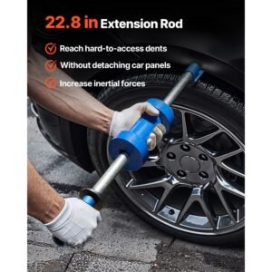 dent puller kit, 13 lbs 14 in 1 slide hammer dent removal kit, heavy duty auto body truck repair automotive damage remover tool repair frame with carrying case, extension rod, non slip handle