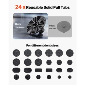 dent puller kit, 60 pcs paintless dent removal kit with golden lifter, bridge puller, rubber hammer, glue gun, auto body hail damage repair remover tools for car refrigerator door ding repair