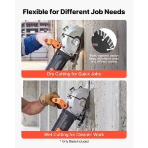 diamond blades 5.24 inch, 5 pack wall chaser saw blade cutting blade, 0.79 in arbor, high hardness diamond segments, 65mn steel core, dry wet cutting, clean edges for concrete brick stone cement