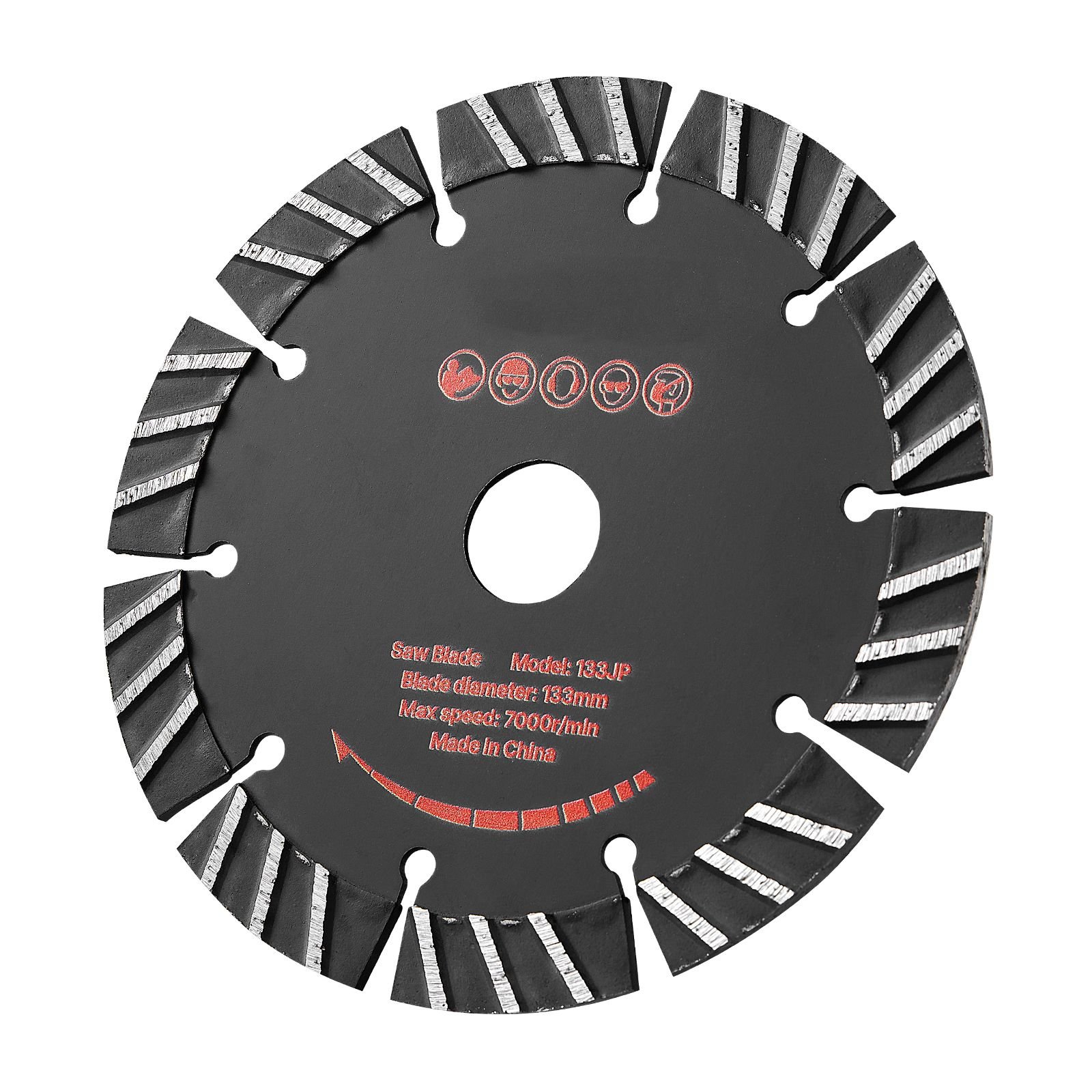 diamond blades 5.24 inch, 5 pack wall chaser saw blade cutting blade, 0.79 in arbor, high hardness diamond segments, 65mn steel core, dry wet cutting, clean edges for concrete brick stone cement