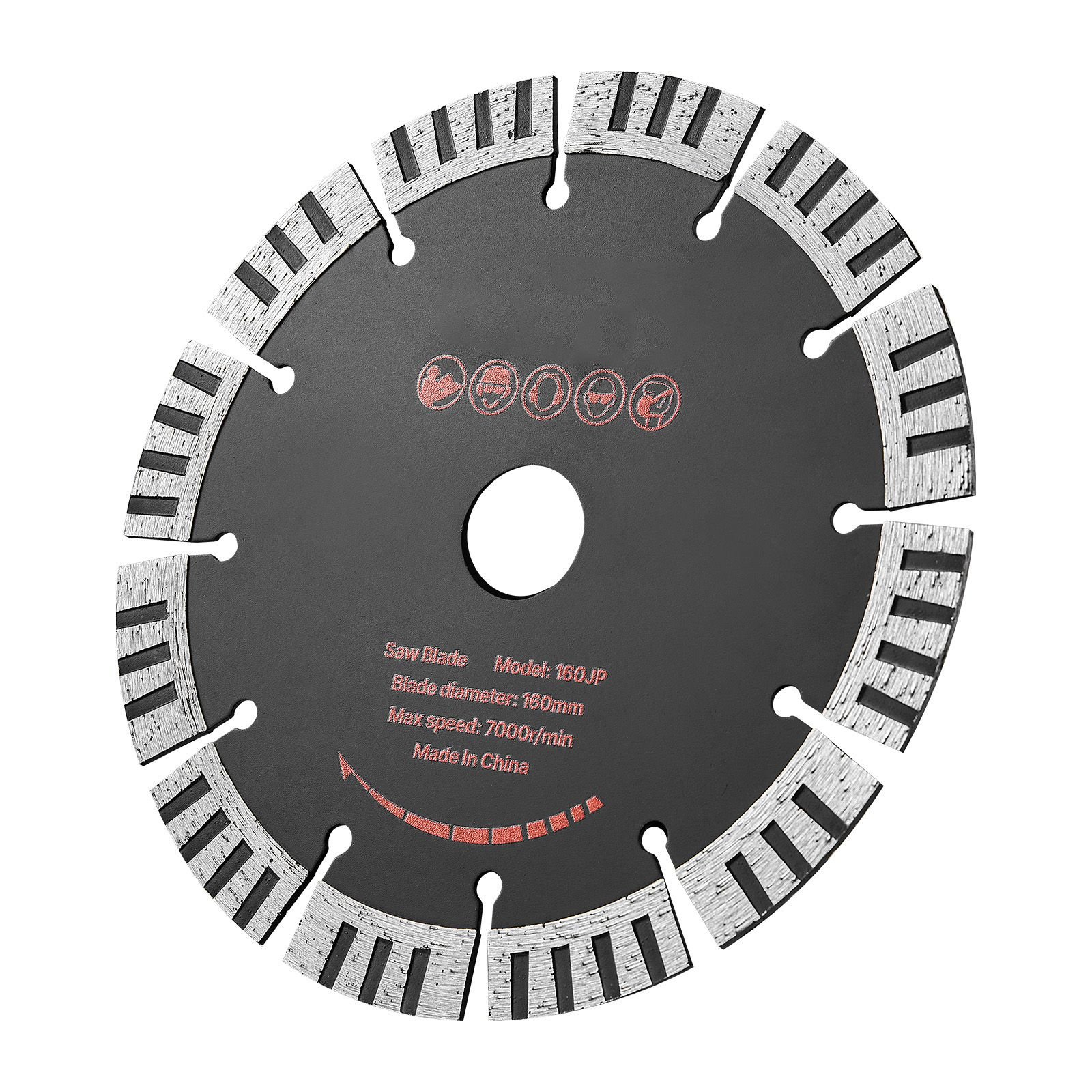 diamond blades 6.3 inch, 5 pack wall chaser saw blade cutting blade, 0.87 in arbor, high hardness diamond segments, 65mn steel core, dry wet cutting, clean edges for concrete brick stone cement