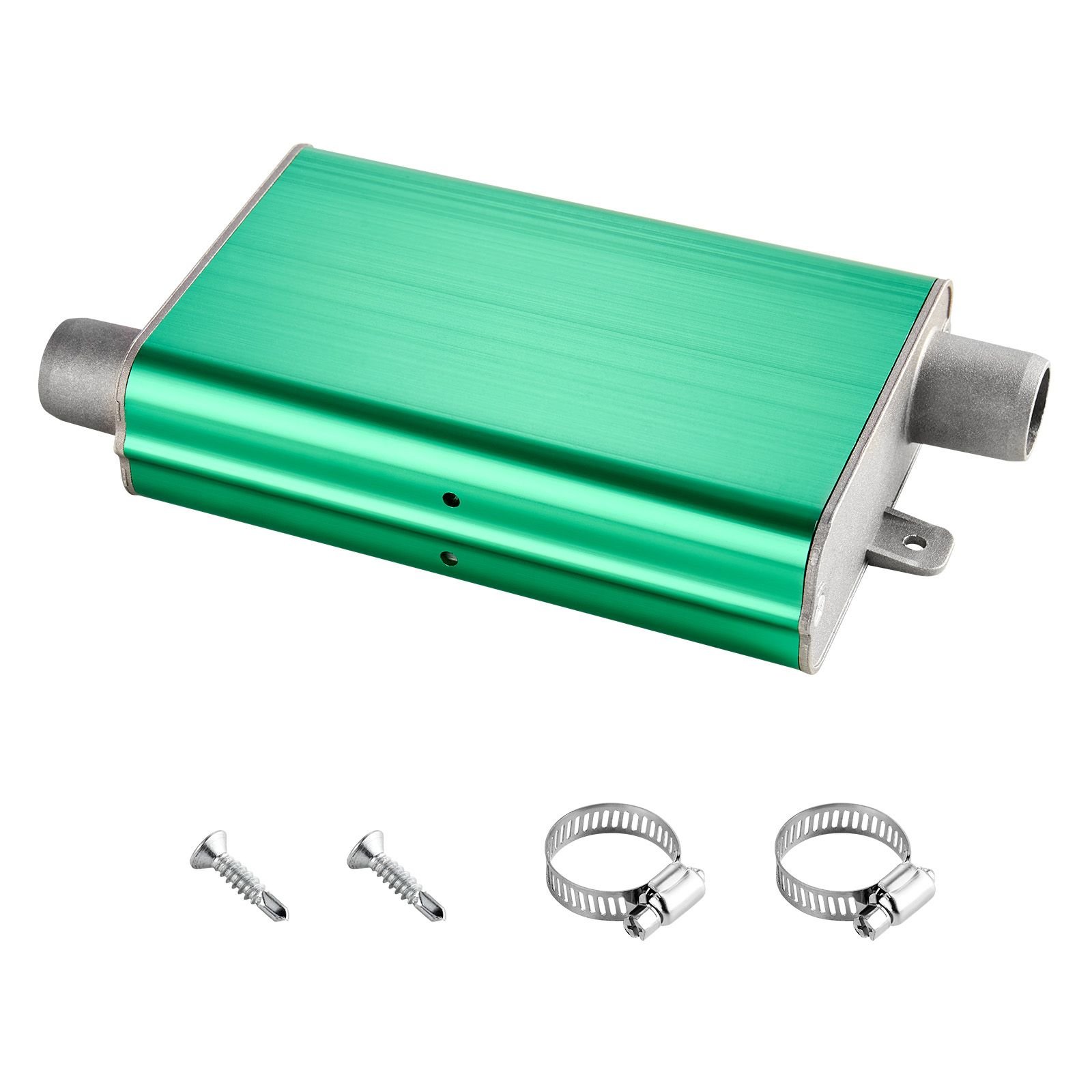 diesel heater muffler, 0.94 inch diesel heater muffler upgrade, parking heaters mufflers fit with 2 clamps and screws, aluminum alloy parking heaters noise reducer for 2kw 5kw 8kw heaters