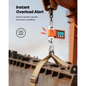 digital crane scale, 1100 lbs/500 kg max capacity, heavy duty industrial hanging scale with cast aluminum case & lcd display, 0.2 lbs division & 3 unit switch, auto off setting for garage