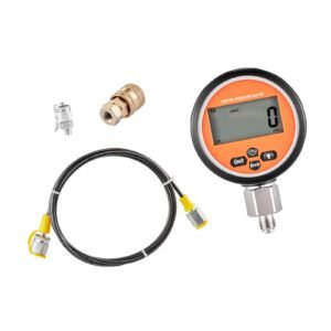 Digital Hydraulic Pressure Test Coupling Kit, 10000 PSI Pressure Gauge Manometer Tester with 1 Gauge, 1 Test Coupling, 1 Quick-Release Coupler, and 1 Hose for Excavator Construction Machinery