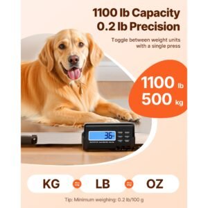 digital postal scale, 0.2 lbs dual accuracy, 1100 lbs commercial weight scale with hold/tare function & lcd display, fit for packages, postage, luggage, battery and power adapter included