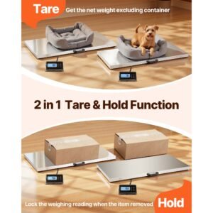 digital postal scale, 0.2 lbs dual accuracy, 1100 lbs commercial weight scale with hold/tare function & lcd display, fit for packages, postage, luggage, battery and power adapter included