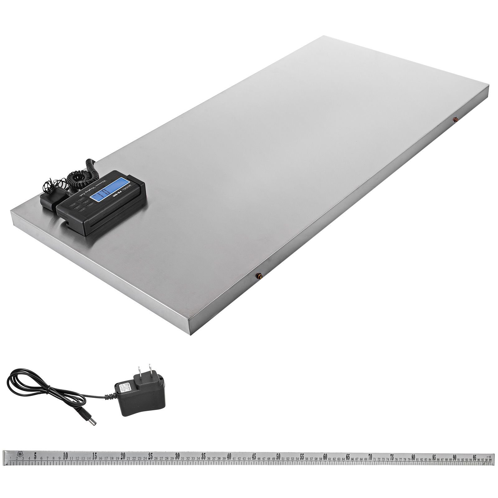 digital postal scale, 0.2 lbs dual accuracy, 1100 lbs commercial weight scale with hold/tare function & lcd display, fit for packages, postage, luggage, battery and power adapter included