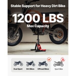 dirt bike lift stand, motorcycle jack lift stand 1200lbs capacity and hydraulic lift operation, hoist table adjustable height 9.8" 18.3" for dirtbike repair, maintenance, dirt bike accessories
