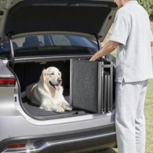 dog ramp for cars, 63" l x 17" w, folding pet ramps for medium & large dogs up to 250lbs, pet stair ramp with non slip felt rug surface, portable outdoor dog car ramps for suv & truck