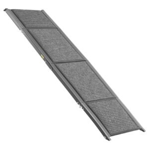 dog ramp for cars, 63" l x 17" w, folding pet ramps for medium & large dogs up to 250lbs, pet stair ramp with non slip felt rug surface, portable outdoor dog car ramps for suv & truck