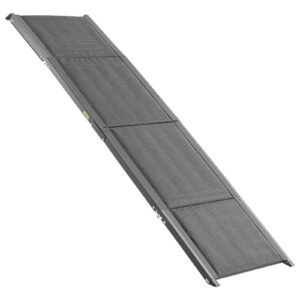 dog ramp for cars, 71" l x 17" w, folding pet ramps for medium & large dogs up to 250lbs, pet stair ramp with non slip oxford fabric surface, portable outdoor dog car ramps for suv & truck