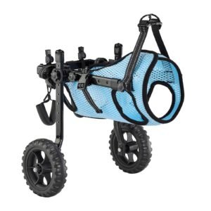 Dog Wheelchair for Back Legs, Adjustable 2 Wheels Pet Wheelchair, Lightweight Dog Cart with Shock-Absorbing Wheels, Mobility Support Wheel Chair for Disabled Injured Dogs up to 22lbs, Small