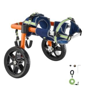 Dog Wheelchair for Back Legs, Lightweight 2 Wheels Pet Wheelchair, Height, Width & Length Adjustable, Dog Cart with Shock-Absorbing Wheels, for Injured, Disabled Dogs 35-48 lbs, Medium
