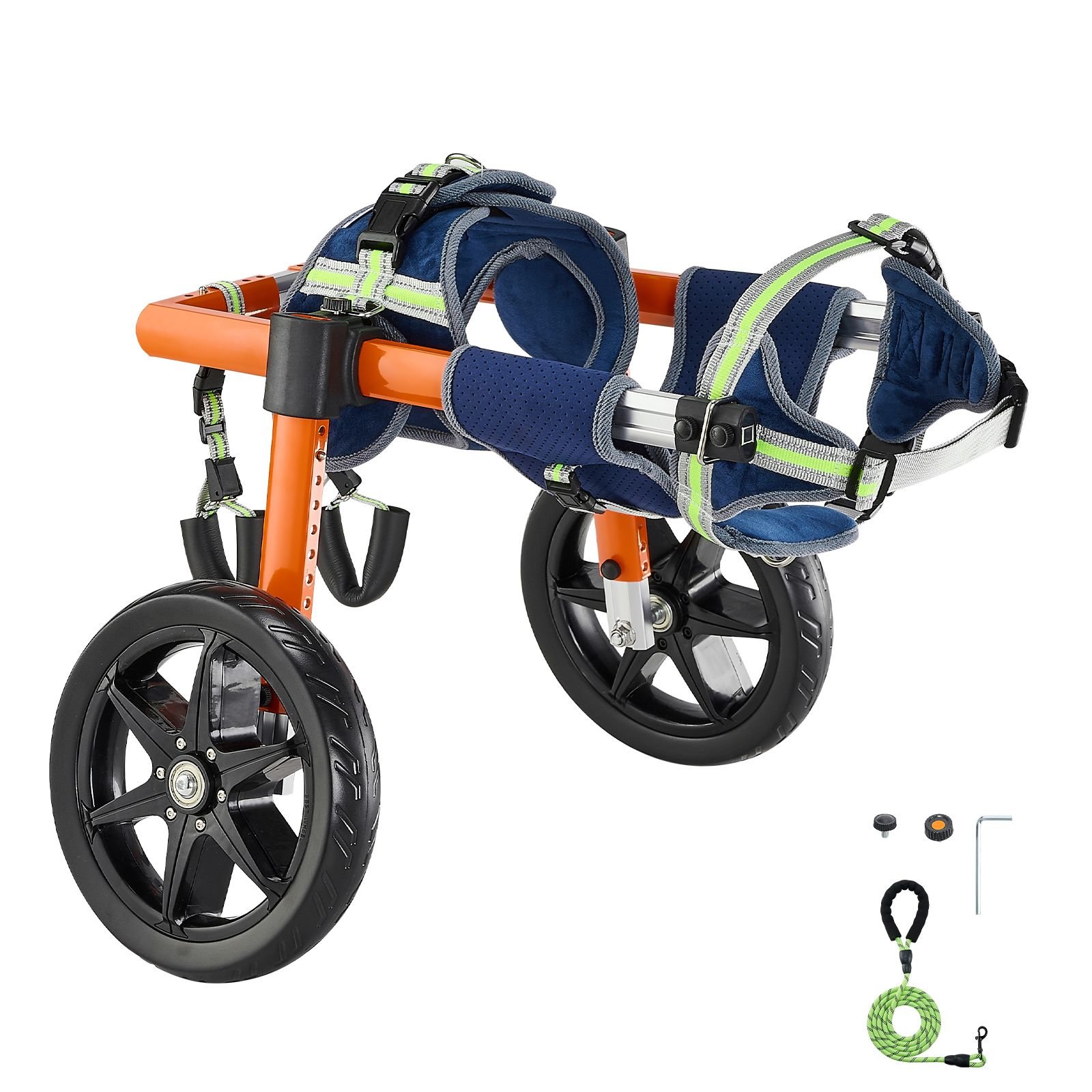dog wheelchair for back legs, lightweight 2 wheels pet wheelchair, height, width & length adjustable, dog cart with shock absorbing wheels, for injured, disabled dogs 35 48 lbs, medium