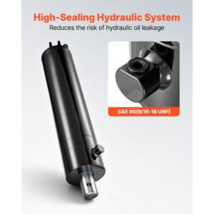 double acting hydraulic cylinder, 5" bore x 20" stroke, max 4500psi hydraulic cylinder, heavy duty welded cross tube cylinders with 0.63" pin hole & sae #6 port for agricultural machinery, tractors