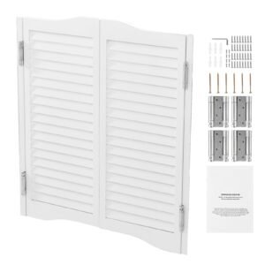 Double Saloon Doors, 36"W x 36" H Arched Top Interior Swinging Cafe Doors, Premium Pine Wood, with Hinges & Hardware Kit, Easy to Install, for Hallway Kitchen Bar Pub Entrance, White