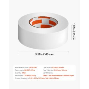 double sided carpet tape, 2 inch x 30 yards, strong adhesive and residue free, heavy duty sticker rug tape grippers for area rugs, carpets, laminate, tile, concrete, and hardwood floors