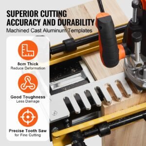 dovetail jig, 12 in width, dove tailing router jigs with router bit & 1/2' template, precise alignment dove tail jig, mortise and tenon jig woodworking tools for furniture & wood cabinet making
