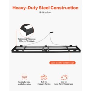 drag harrow, 96 x 20 in, tow behind driveway grader with adjustable width & 50lbs load capacity, heavy duty lawn leveling rake, galvanized steel gravel driveway drag, fits atvs utvs tractors