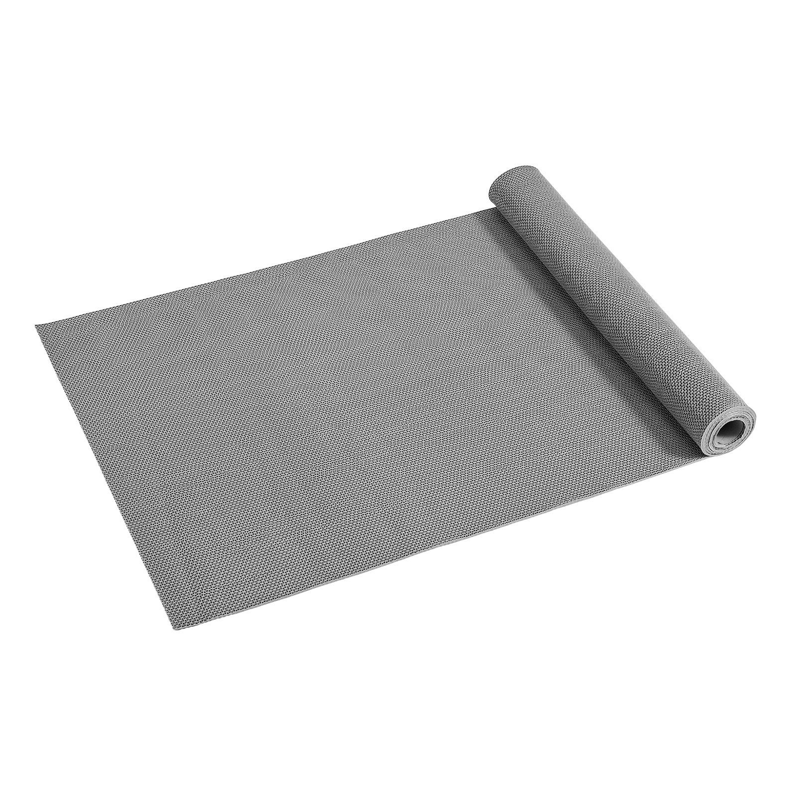 drainage mat, 3 x 10 ft, pvc non slip commercial floor mat, wet area water drain splash matting hollow doormat roll, for outdoor indoor restaurant swimming pool patio bathroom washroom, gray
