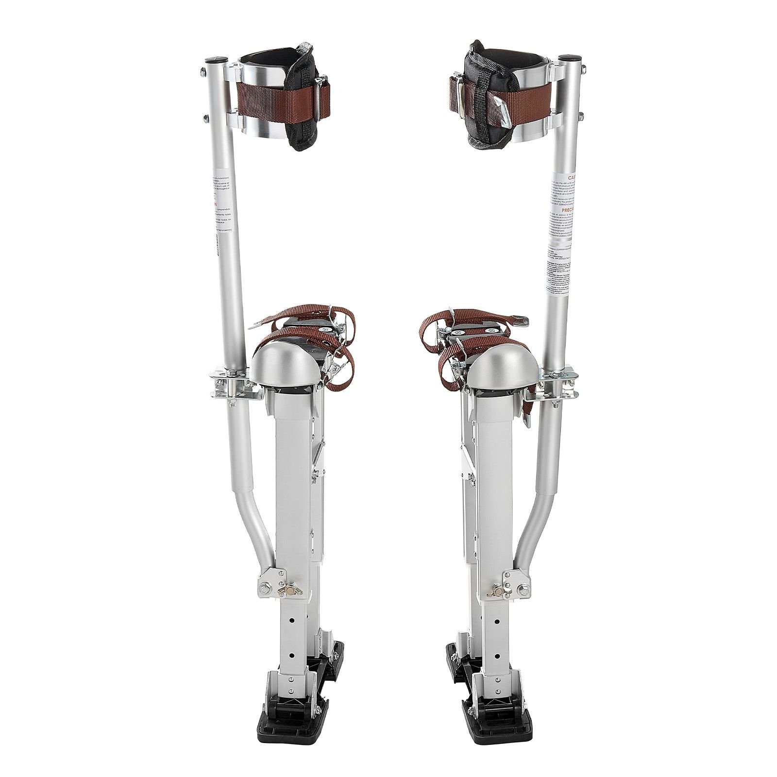 drywall stilts, 16.1–24.1 in adjustable aluminum painter stilts, 228 lbs load capacity, non slip rubber feet, dual spring shock absorption, comfortable leg straps for painting, decoration,silver