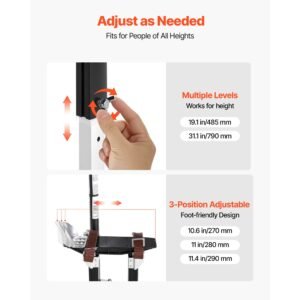 drywall stilts, 19.1–31.1 in adjustable aluminum painter stilts, 228 lbs load capacity, non slip rubber feet, dual spring shock absorption, comfortable leg straps for painting, decoration, black