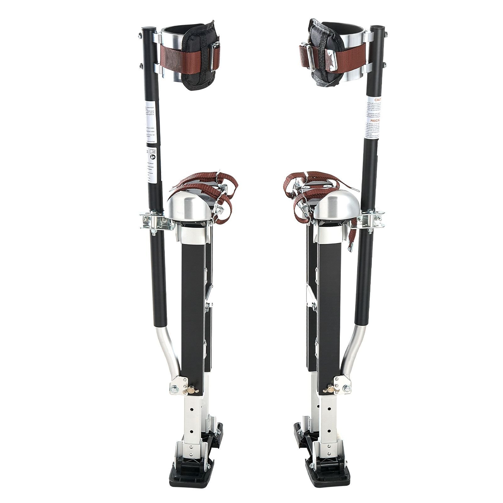 drywall stilts, 19.1–31.1 in adjustable aluminum painter stilts, 228 lbs load capacity, non slip rubber feet, dual spring shock absorption, comfortable leg straps for painting, decoration, black