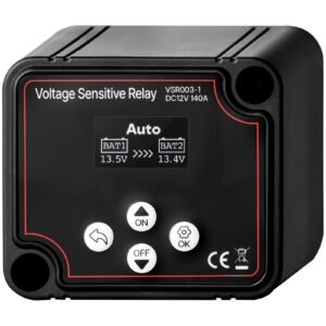 dual battery isolator kit, 12v 140 amp, manual and automatic vsr voltage sensitive relay with voltmeter, lcd screen, smart battery isolator, compatible with lead acid batteries, for utv, atv