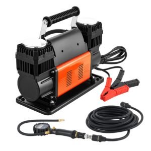 Dual-Cylinder Heavy Duty Air Compressor, 10.6CFM Portable Tire Inflator, 12V 150PSI Offroad Air Pump with Digital Pressure Gauge & Adapters for Truck Car SUV 4 x 4 Vehicle RV