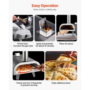 dual fuel pizza oven outdoor, 12 in wood fire & propane gas pizza oven, portable pellet & propane pizza maker with thermometer, iron spray black shell pizza cook for outside camping & backyard