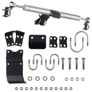Dual Steering Stabilizer, for 2007-2018 Jeep Wrangler JK, Dual Steering Stabilizer Kit Fits with 2 Inches of Suspension Lift or Higher, Enhanced Control & Reduced Vibration, Easy Installation