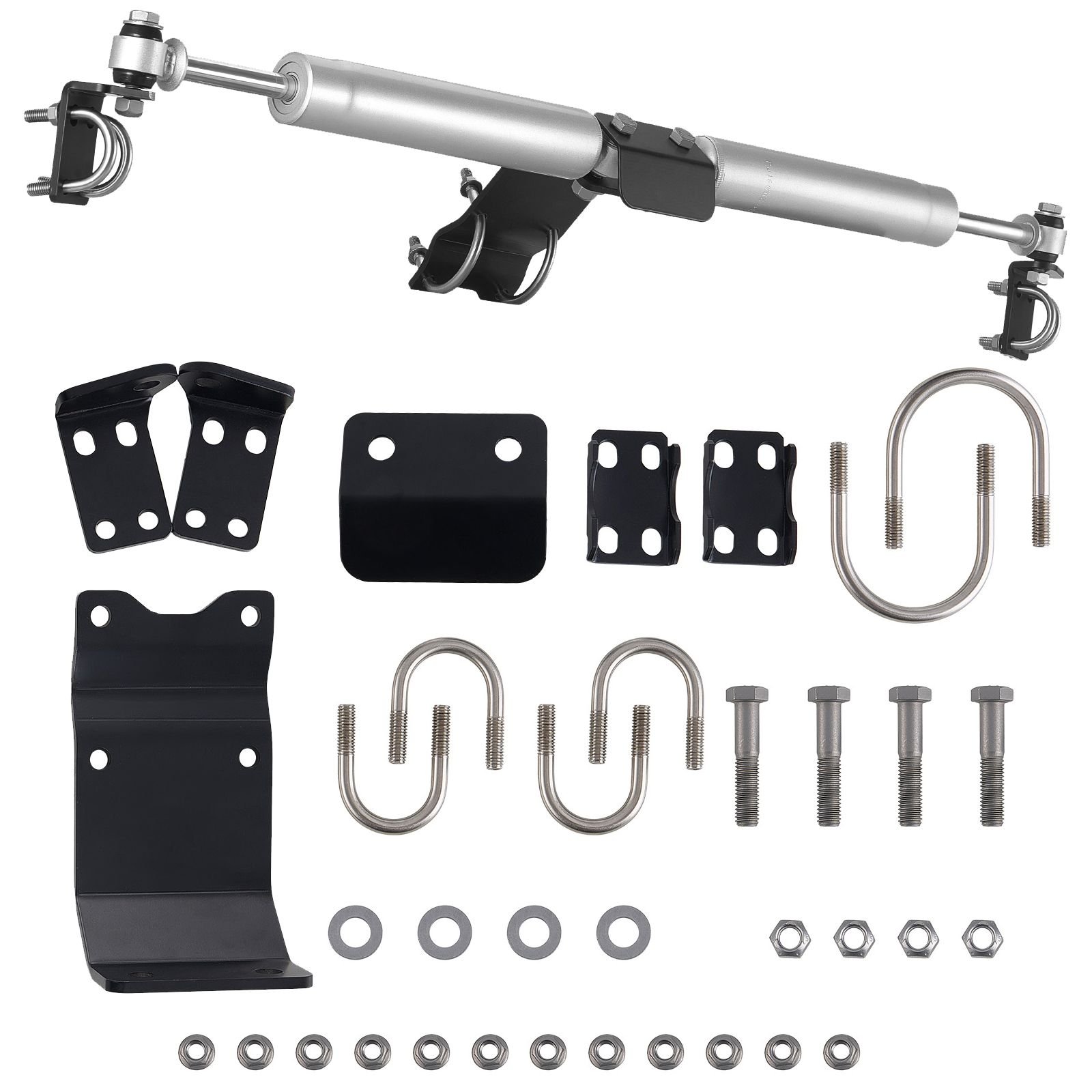 dual steering stabilizer, for 2007 2018 jeep wrangler jk, dual steering stabilizer kit fits with 2 inches of suspension lift or higher, enhanced control & reduced vibration, easy installation