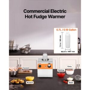 electric bottle warmer with bottle, 0.8l commercial cheese dispenser, hot fudge warmer 86 185 f temp adjustable, plastic bottle nacho cheese sauce warmer for hot fudge cheese caramel, square
