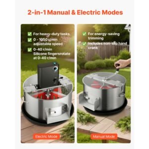 electric bud leaf trimmer, 2 in 1 manual & electric, 16 in bud trimmer with stainless steel blades, visual cutting, wet & dry hydroponic cutting machine with tray, for plant buds flowers