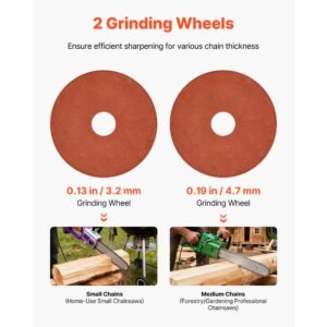 electric chainsaw sharpener, 85w bench saw chain sharpener 5000rpm, professional chainsaw sharpening tool with 2 grinding wheels & led light for woodworking, logging, gardening
