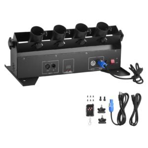 Electric Confetti Cannon Machine, High Output 4-Shot Confetti Launcher, DMX512, Manual & Remote Control, Portable Confe-tti Shooter for Wedding Christmas DJ Party Event Show Stage Nightclub
