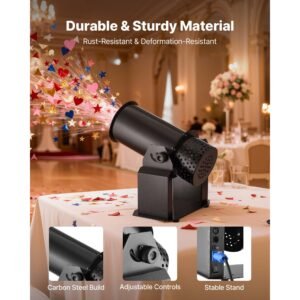 electric confetti machine, 1500w powerful output confetti cannon launcher, dmx512, manual & remote control, portable confe tti shooter for wedding christmas party event show stage nightclub