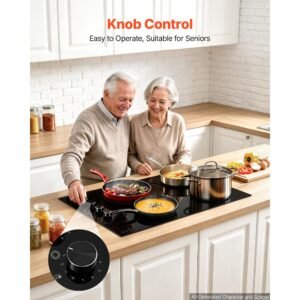 electric cooktop 30inch 4 burners stove top 6700w 220v no plug, ceramic built in radiant electric stove , with 11 power levels, timer, child lock, over heat guard, knob/touch control