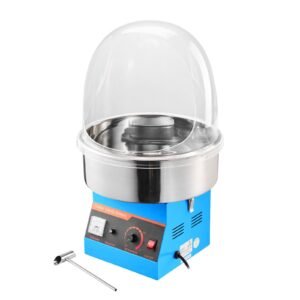 Electric Cotton Candy Machine, 1000W Commercial Floss Maker With Cover, Commercial Cotton Candy Machine w/Stainless Steel Bowl & Sugar Scoop, Ideal for Carnival, Birthday, Family Party, Blue