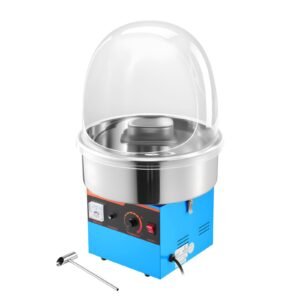 Electric Cotton Candy Machine, 1000W Electric Floss Maker With Cover, Commercial Cotton Candy Machine w/Stainless Steel Bowl & Sugar Scoop, Ideal for Home, Carnival, Birthday, Family Party, Blue