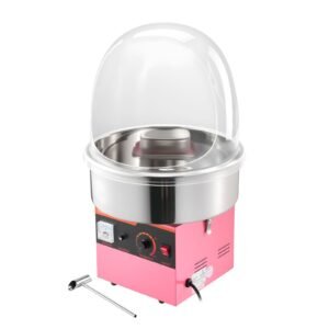 Electric Cotton Candy Machine, 1000W Electric Floss Maker With Cover, Commercial Cotton Candy Machine w/Stainless Steel Bowl & Sugar Scoop, Ideal for Home, Carnival, Birthday, Family Party, Pink