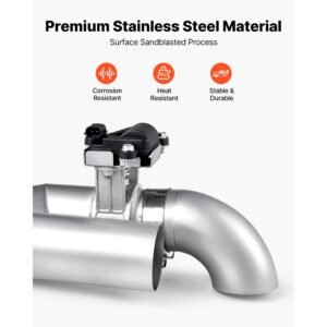 electric exhaust cutout, 2.5 inch universal stainless steel exhaust valve kit with one controller remote kit, cut out valve, y pipe, remote control & box, fits trucks, sedans, sports cars, suvs