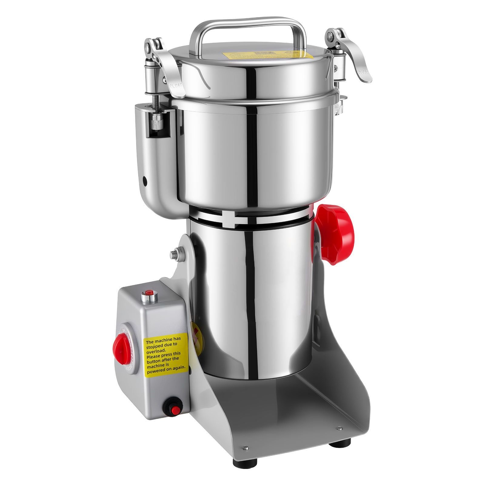 electric grain mill grinder, 1.8 lbs commercial spice grinders, high speed 2100w stainless steel pulverizer powder machine, for dry grains, spices, cereals, coffee, corn & pepper, swing type