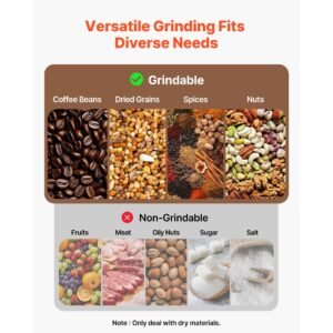 electric grain mill grinder, 600w high power commercial spice grinder, 14 gal pulverizer powder machine with galvanized sharp blades, for dry grains, spices, cereals, coffee, corn & pepper