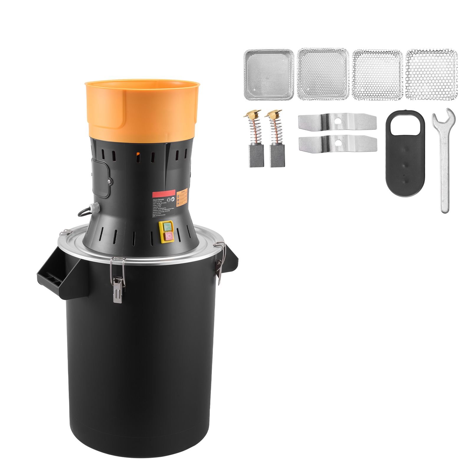 electric grain mill grinder, 600w high power commercial spice grinder, 14 gal pulverizer powder machine with galvanized sharp blades, for dry grains, spices, cereals, coffee, corn & pepper