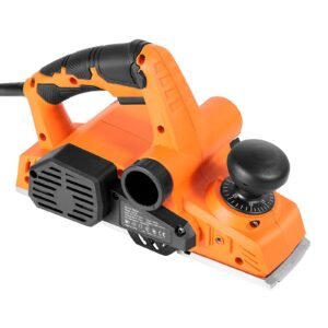 electric hand planer, 3 1/4 inch cut width, 7 amp 14500 rpm corded power handheld planer for wood, with adjustable cut depth, 2 blades, for woodworking wood chamfer diy smooth finish carpentry