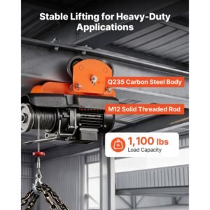 electric hoist manual trolley, 1100 lbs/0.5 ton load for pa200 pa250 pa300 pa400 pa500, push beam trolley with dual wheels, 2.68" 4.33" adjustable beam flange width for straight & curved i beam