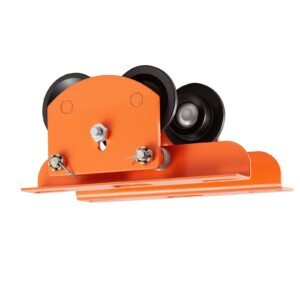 Electric Hoist Manual Trolley, 1100 lbs/0.5 Ton Load for PA200 PA250 PA300 PA400 PA500, Push Beam Trolley with Dual Wheels, 2.68"-4.33" Adjustable Beam Flange Width for Straight & Curved I-Beam