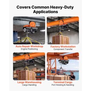 electric hoist manual trolley, 1100 lbs/0.5 ton load for pa200 pa250 pa300 pa400 pa500, push beam trolley with dual wheels, 2.68" 4.33" adjustable beam flange width for straight & curved i beam